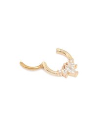 Gold Plated Surgical Steel Cubic Zirconia Marquise & Celestial Clicker Ring - link has visual effect only