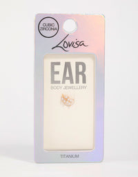 Gold Plated Titanium Cubic Zirconia Flower Flat Back Stud - link has visual effect only