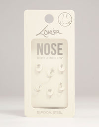 Surgical Steel Celestial Nose Stud 6-Pack - link has visual effect only