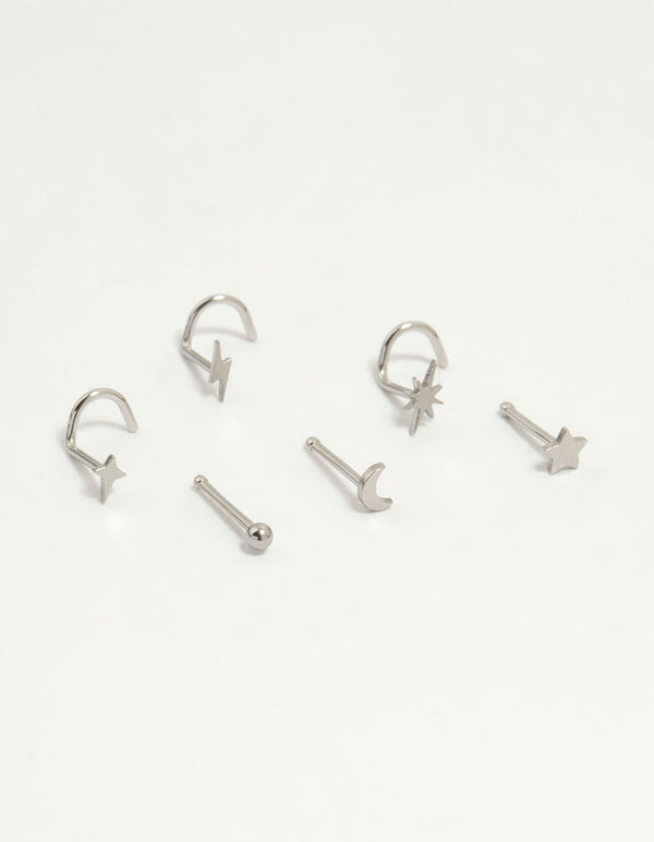 Surgical Steel Celestial Nose Stud 6-Pack