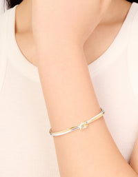 Mixed Metal Knotted Wrist Cuff - link has visual effect only