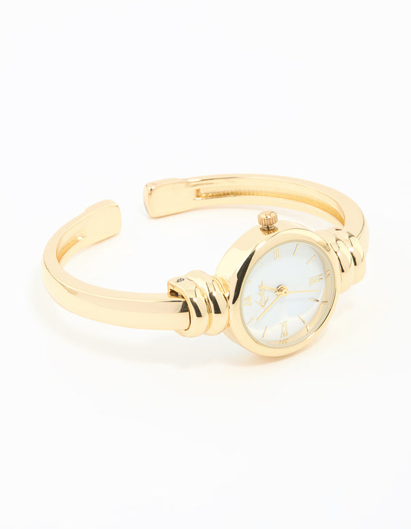 Gold Round Watch Bangle