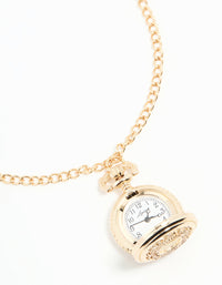 Gold Vintage Pocket Watch Necklace - link has visual effect only