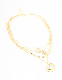 Gold Pearl Watch & Flower Layered Necklace - link has visual effect only