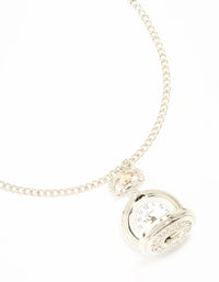 Silver Vintage Pocket Watch Necklace - link has visual effect only