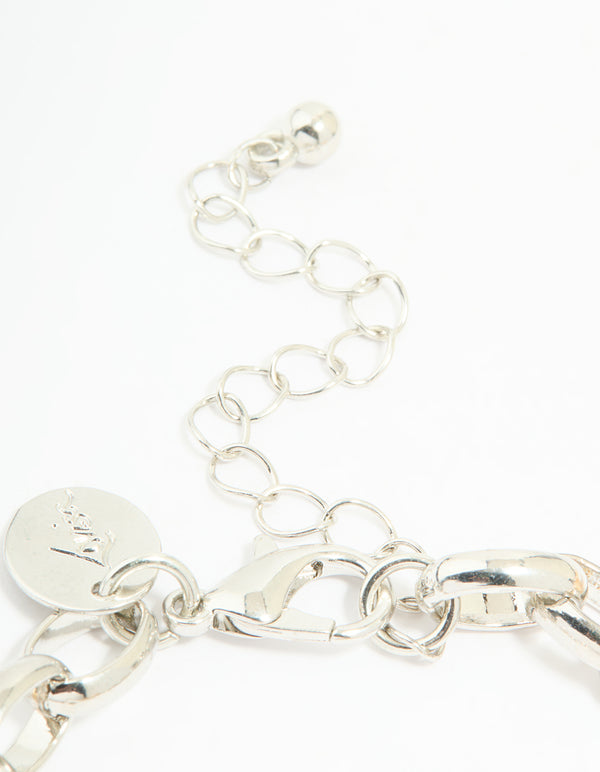 Mixed Metals Heart Watch & Butterfly Charm Bracelet