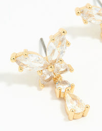 Gold Plated Cubic Zirconia Butterfly Teardrop Earrings - link has visual effect only