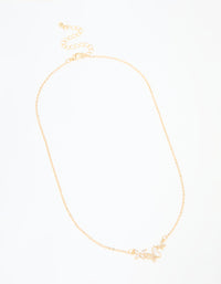 Gold Plated Cubic Zirconia Butterfly Pendant Necklace - link has visual effect only