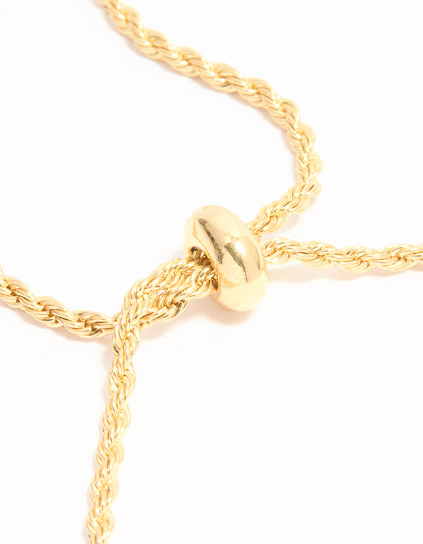 Gold Plated Detailed Chain Toggle Bracelet