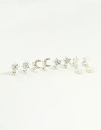 Silver Star & Moon Clip-On Earrings 4-Pack - link has visual effect only