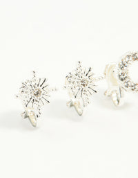 Silver Star & Moon Clip-On Earrings 4-Pack - link has visual effect only