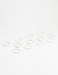 Silver Thick Simple Stacking Rings 12-Pack - link has visual effect only