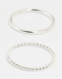 Silver Thick Simple Stacking Rings 12-Pack - link has visual effect only