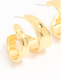 Gold Plated Double Hoop Earrings - link has visual effect only