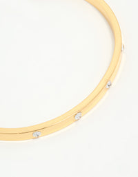 Gold Plated Diamante Wrist Cuff - link has visual effect only