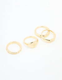 Gold Plated Compass & Star Stacking Rings 4-Pack - link has visual effect only