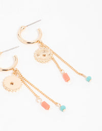 Gold Hamsa Eye Chain Earrings 3-Pack - link has visual effect only