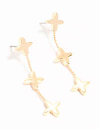 Gold Chain Flower Drop Earrings - link has visual effect only