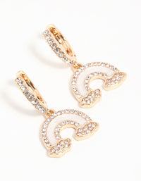 Gold Diamante Rainbow Cloud Huggie Earrings - link has visual effect only