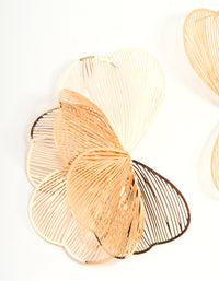 Gold Wire Petal Stud Earrings - link has visual effect only