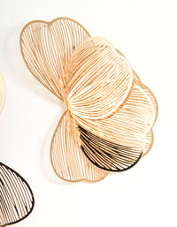 Gold Wire Petal Stud Earrings - link has visual effect only