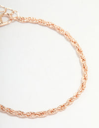 Rose Gold Flower & Chain Bracelets 3-Pack - link has visual effect only