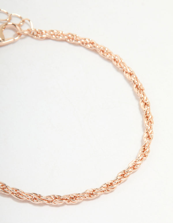 Rose Gold Flower & Chain Bracelets 3-Pack