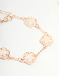 Rose Gold Flower & Chain Bracelets 3-Pack - link has visual effect only