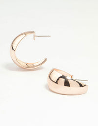 Rose Gold Open Chubby Hoop Earrings - link has visual effect only