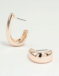 Rose Gold Baguette Long Hoop Earrings - link has visual effect only