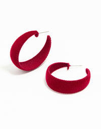 Red Velvet Coated Metal Hoop Earrings - link has visual effect only
