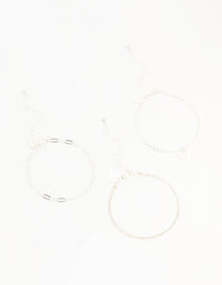 Silver Diamante Chain & Butterfly Bracelets 3-Pack - link has visual effect only