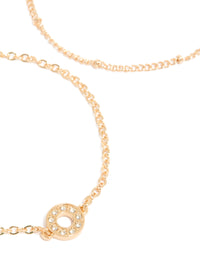 Gold Diamante Circle & Chain Bracelets 3-Pack - link has visual effect only
