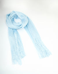 Blue Glitter Fabric Draped Scarf - link has visual effect only