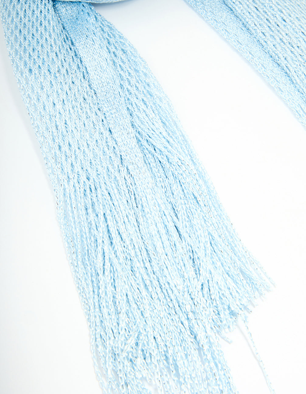 Blue Glitter Fabric Draped Scarf