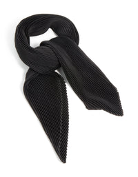 Black Pleated Satin Fabric Scarf - Lovisa