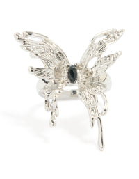 Silver Gothic Butterfly Ring - link has visual effect only