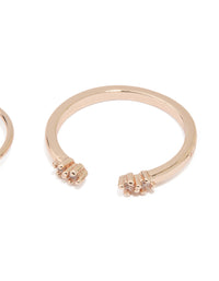 Rose Gold Cubic Zirconia Petal Rings 3-Pack - link has visual effect only