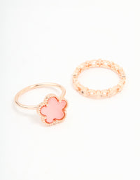 Rose Gold Flower Petal Rings 2-Pack - link has visual effect only