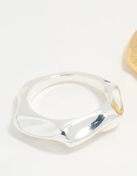 Mixed Metal Textured 2-Rings - link has visual effect only