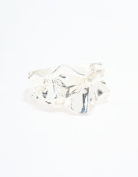 Silver Plated Molten Band Ring - link has visual effect only