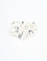 Silver Plated Molten Band Ring - link has visual effect only