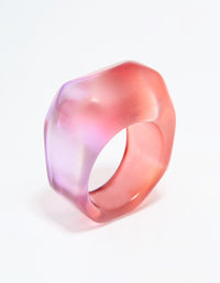 Pink & Purple Marbled Chunky Ring - link has visual effect only