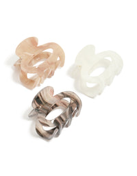 Neutral Acrylic Mini Oval Claw Clips 3-Pack - link has visual effect only