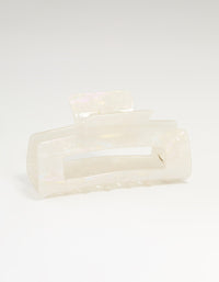 White Acrylic Rectangle Claw Clip - link has visual effect only