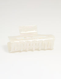 White Acrylic Rectangle Claw Clip - link has visual effect only