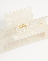 White Acrylic Rectangle Claw Clip - link has visual effect only