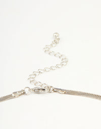 Silver Snake Chain & Organic Pendant Layered Necklace - link has visual effect only