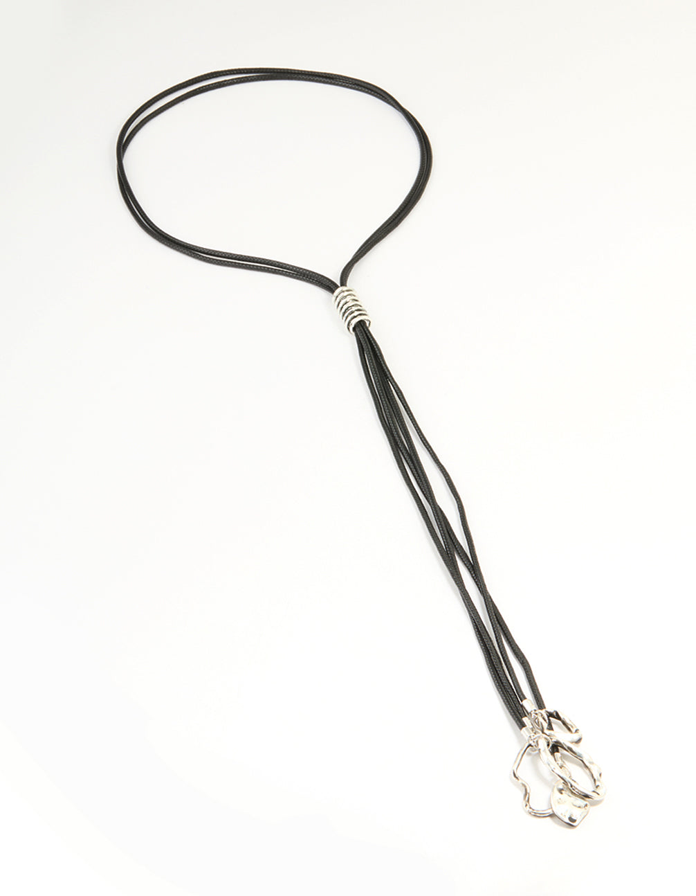 Antique Silver Cord Tassel Necklace