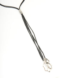 Antique Silver Cord Tassel Necklace - link has visual effect only